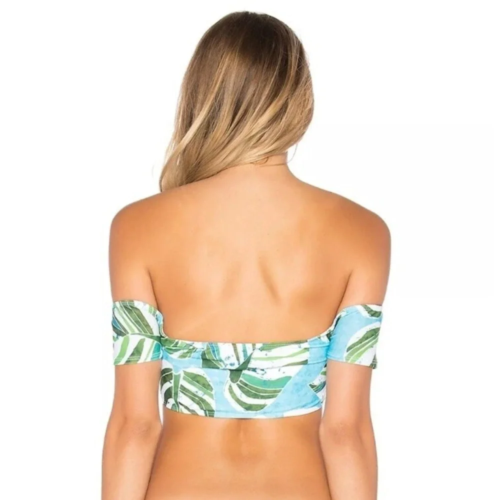 NWT L* Space Dixie Top Palm Off The‎ Shoulder Swim Bikini Top / Women's Small